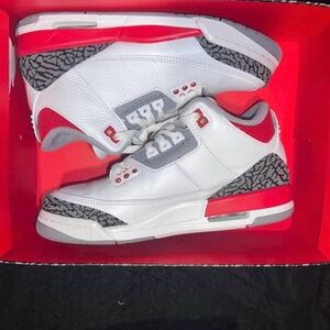 Jordan Kids Sneakers in White, Red, and Gray